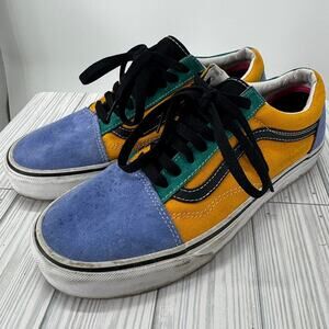 Vans Era‎ Low Top Skate Shoes Blue Orange Green Men's 8 Women's 9.5 Lace Up